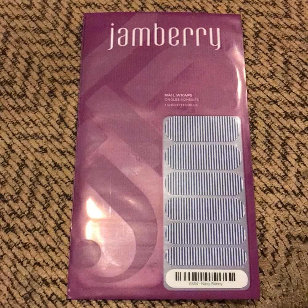 Jamberry navy skinny nail wraps